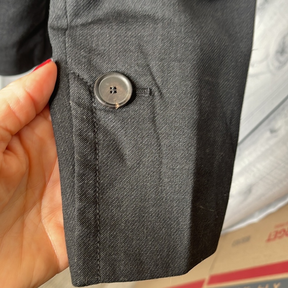 Akris Punto Blazer Jacket Wool Blend Lined Boxy Black Sz 14 - Picture 8 of 13